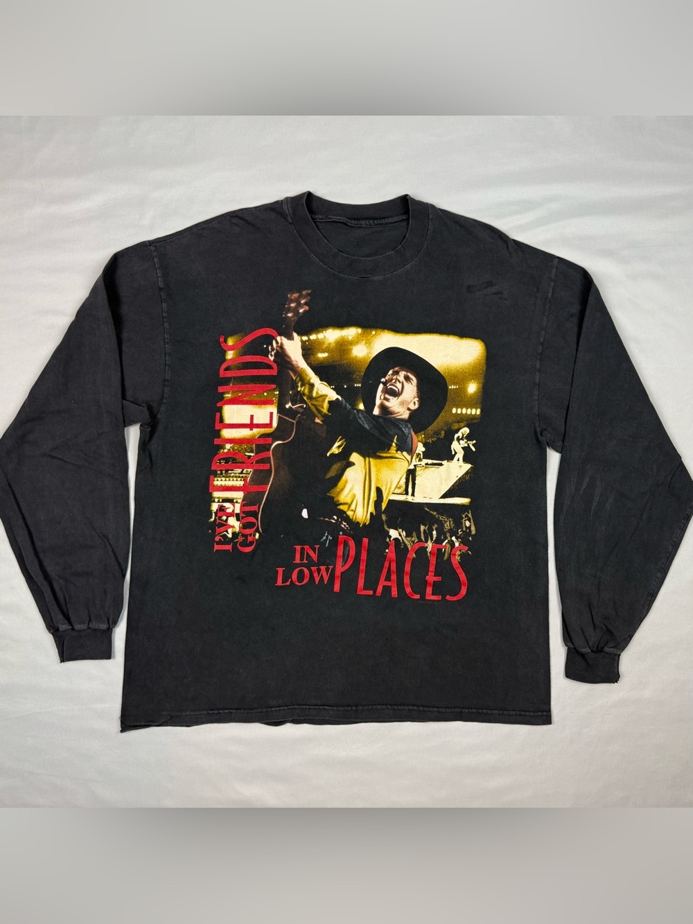 Vtg 90s Garth Brooks Friends In Low Places T-Shirt Sz Large Double Sided A8
